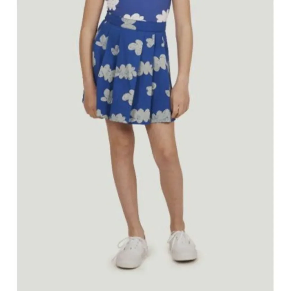 $114 The Animals Observatory Girl's Blue Cloud Cotton Pleated Skirt Size 2Y